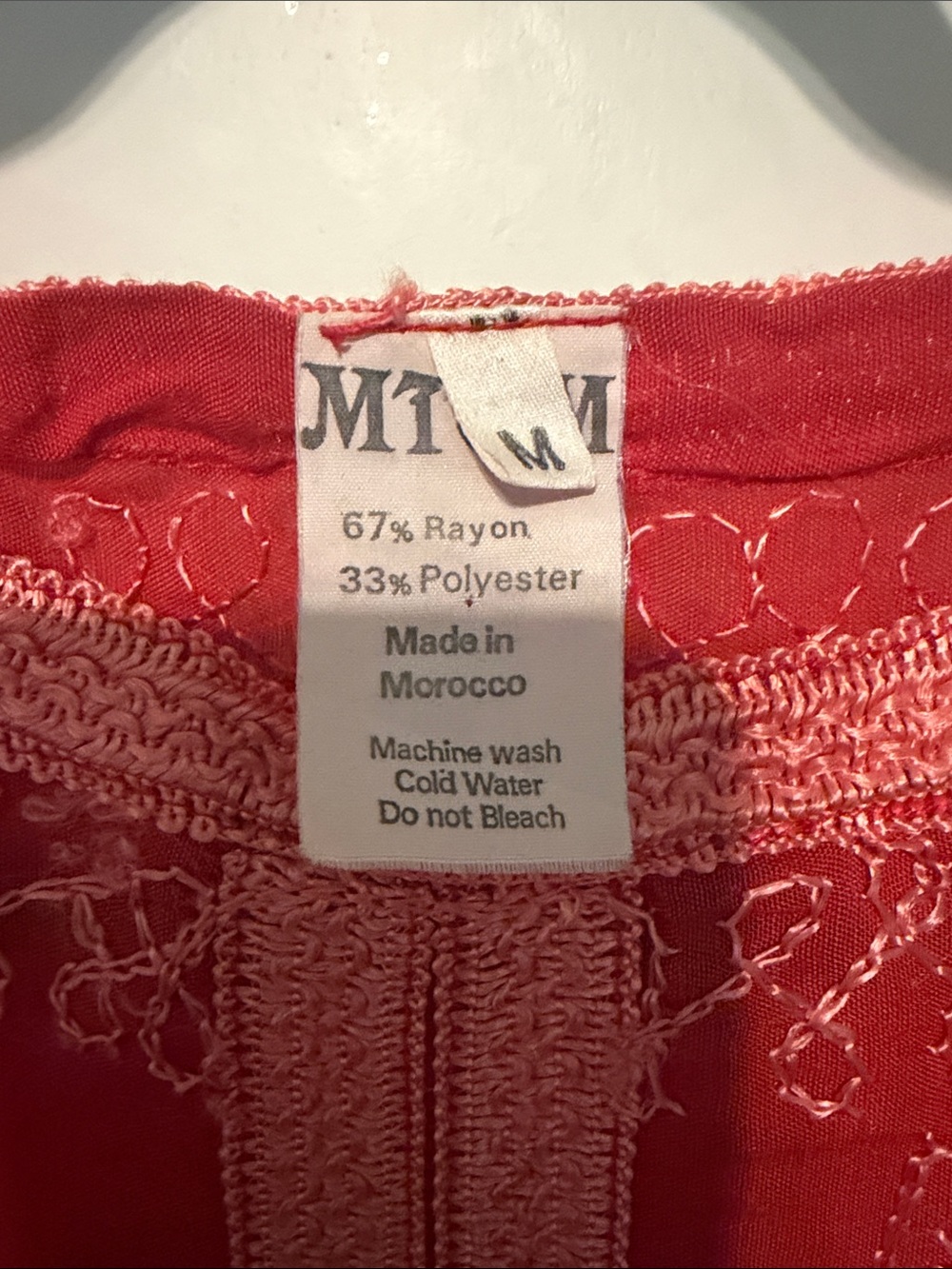 MT Red Embroidered Bohemian Peasant Cottagecore Blouse Size M - Picture 2 of 9